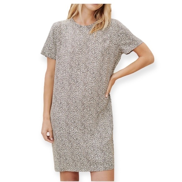 jenni kayne t shirt dress Jenni Kayne Leopard Mini T Shirt Dress XL